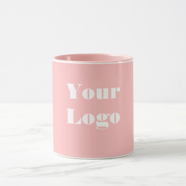 Ihr Logo rosa weiß Tasse (Zentrum)