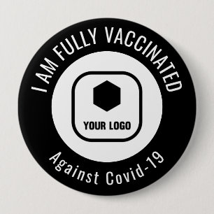 Ihr Logo Schwarz-weiße Mitarbeiter Unternehmen gei Button