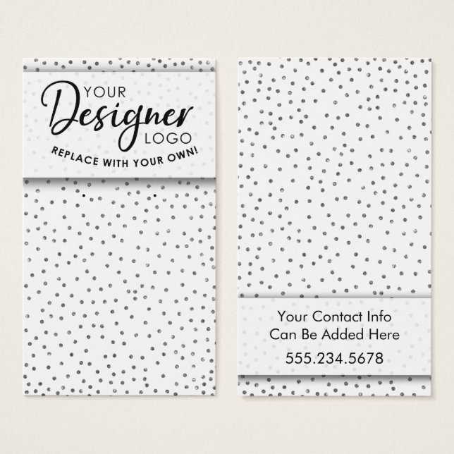 Ihr Logo Silver Confetti Ohrring-Display (Vorne & Hinten)