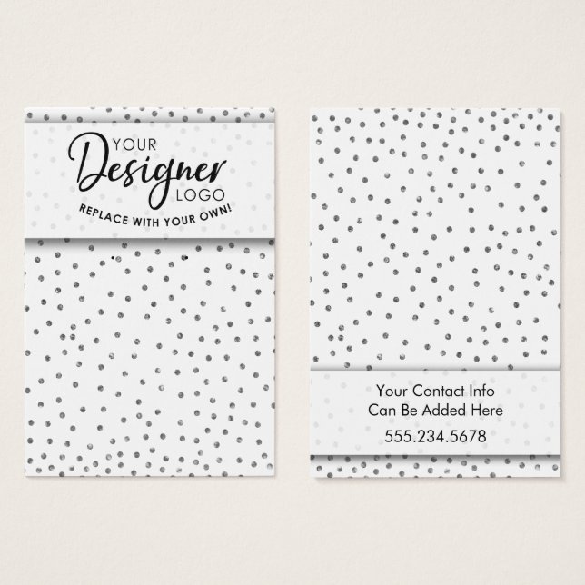 Ihr Logo Silver Confetti Ohrring-Display (Vorne & Hinten)