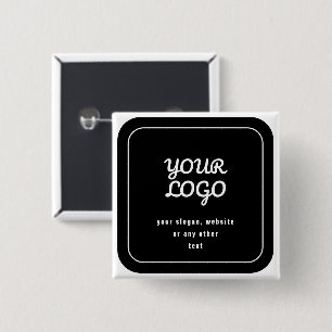 Ihr Logo & Slogan oder anderer Text Schwarz & We Button