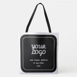 Ihr Logo & Slogan oder anderer Text   Schwarz & We Tasche
