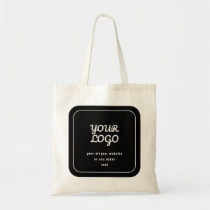 Ihr Logo & Slogan oder anderer Text   Schwarz & We Tragetasche
