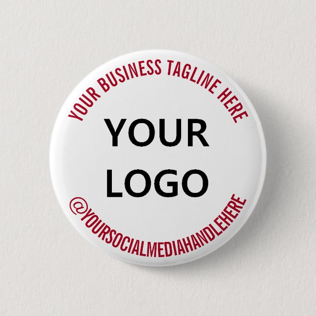 Ihr Logo-Slogan Social Media Werbe-Button Button (Vorderseite)