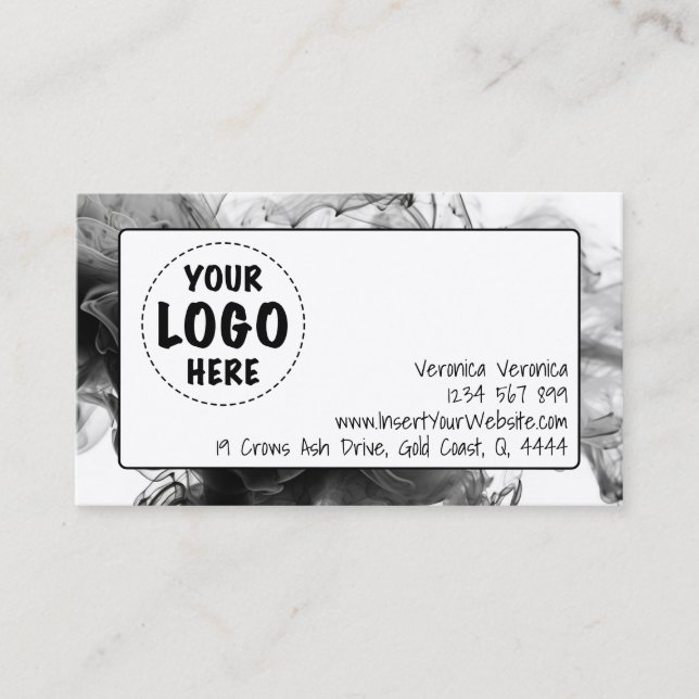 Ihr Logo Smokey Gothic Monochrome Visitenkarte (Vorderseite)