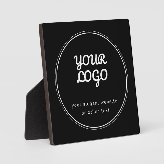 Ihr Logo Stilvoll Schwarz-Weiß-Design Fotoplatte (Vorderseite)