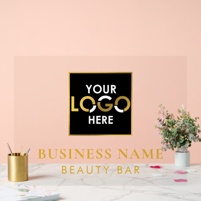 Ihr Logo-Store für Firmennamen Schwarz & Gold Acrylschild (Hochzeit)