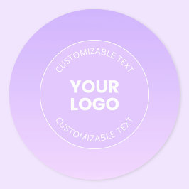 Ihr Logo | Subtile Lavender Ombre Gradient Runder Aufkleber