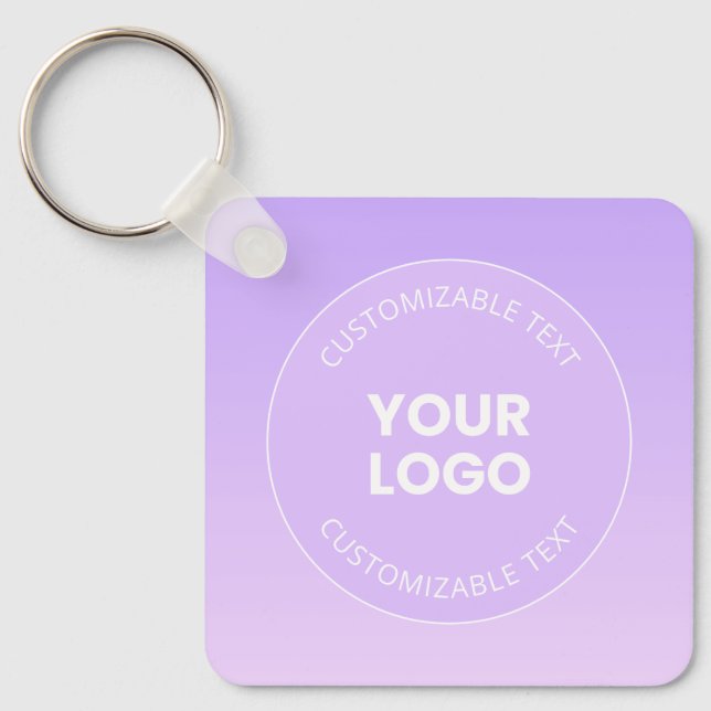 Ihr Logo | Subtile Lavender Ombre Gradient Schlüsselanhänger (Vorderseite)