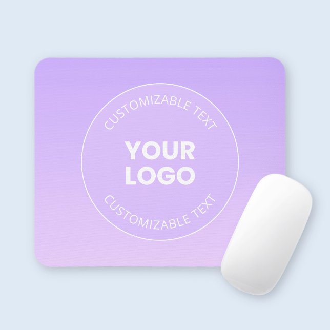 Ihr Logo | Subtiler Lavendel-Ombre-Verlauf Mousepad (Von Creator hochgeladen)