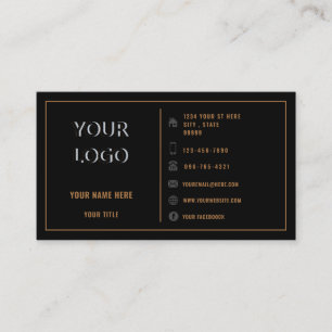 Ihr Logo Text Gold und Black Business Card Visitenkarte