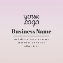 Ihr Logo & Text | Pink & Peach Ombre Aufkleber
