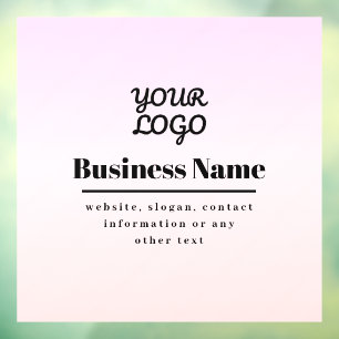 Ihr Logo & Text Pink & Peach Ombre Fensteraufkleber