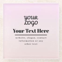 Ihr Logo & Text | Pink & Peach Ombre Glasuntersetzer