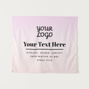 Ihr Logo & Text   Pink & Peach Ombre Wandteppich