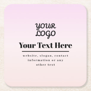 Ihr Logo & Text Pink & Pfirsich Ombre Rechteckiger Pappuntersetzer