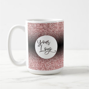 Ihr Logo über leichtem Roségold und schwarzem Ombr Kaffeetasse