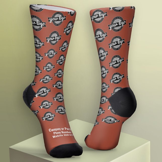 Ihr Logo überall - Weißer Typ - Terra Cotta Socken (Custom Logo Socks)