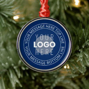 Ihr Logo und anpassbarer kreisförmiger Text Mari Ornament Aus Metall