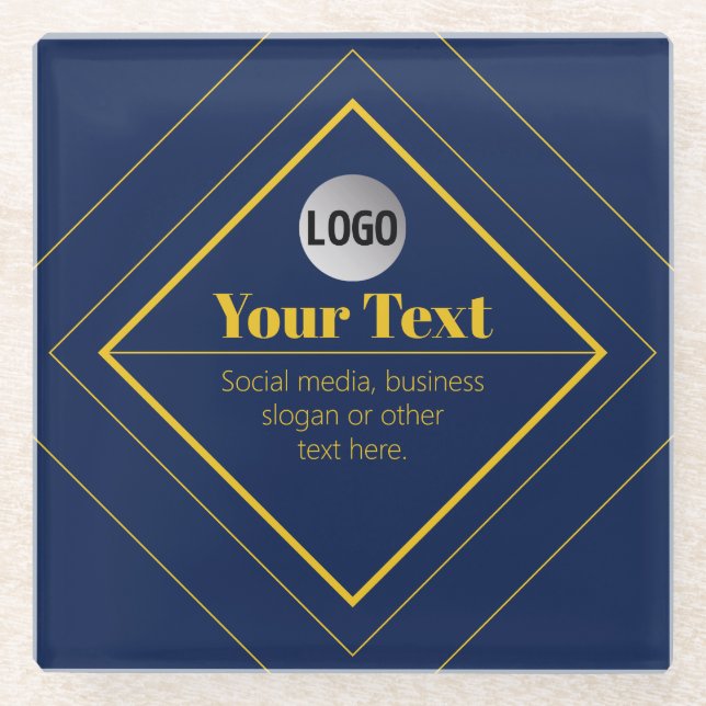 Ihr Logo und anpassbares Design Template Glasuntersetzer (Vorderseite)