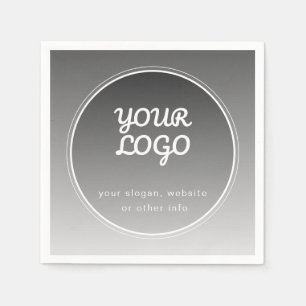 Ihr Logo und bearbeiteter Text   Dunkelgrau Gradie Serviette