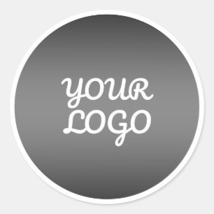 Ihr Logo und das moderne dunkle Grau, die weiße Gr Runder Aufkleber