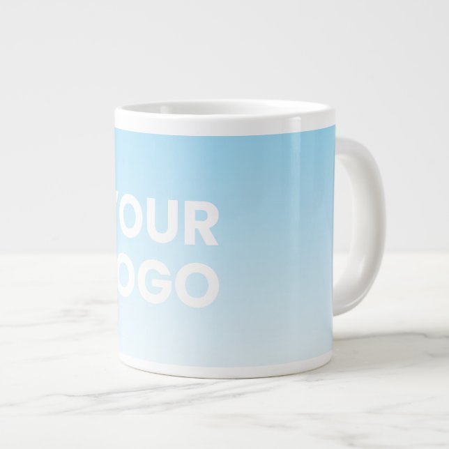 Ihr Logo und die bearbeitbare Hintergrundfarbe Jumbo-Tasse (Vorderseite Rechts)