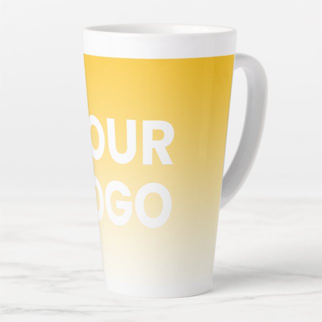 Ihr Logo und die bearbeitbare Hintergrundfarbe Milchtasse (Rechte Ecke)