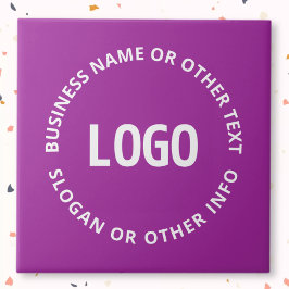 Ihr Logo und Ihr anpassbarer Text | Lila Violett Fliese