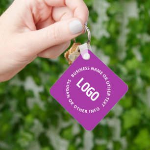 Ihr Logo und Ihr anpassbarer Text   Lila Violett Schlüsselanhänger