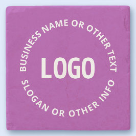 Ihr Logo und Ihr anpassbarer Text | Lila Violett Steinuntersetzer