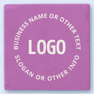Ihr Logo und Ihr anpassbarer Text Lila Violett Steinuntersetzer