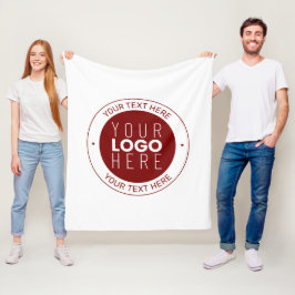 Ihr Logo und Ihr anpassbarer Text | Tiefe Rot/DIY- Fleecedecke
