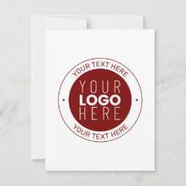 Ihr Logo und Ihr anpassbarer Text | Tiefe Rot/DIY- Mitteilungskarte