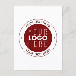Ihr Logo und Ihr anpassbarer Text | Tiefe Rot/DIY- Postkarte