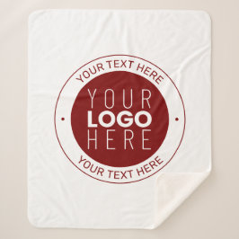 Ihr Logo und Ihr anpassbarer Text | Tiefe Rot/DIY- Sherpadecke
