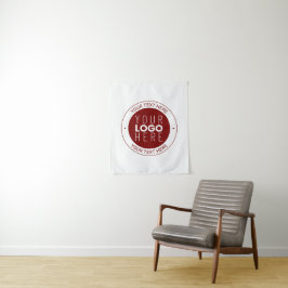 Ihr Logo und Ihr anpassbarer Text | Tiefe Rot/DIY- Wandteppich