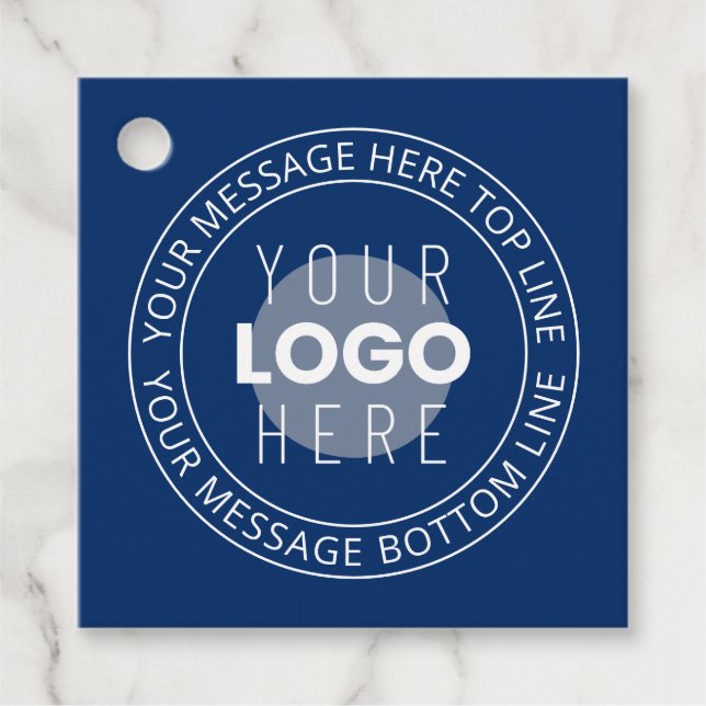 Ihr Logo und Ihr benutzerdefinierbarer Circle Text Geschenkanhänger (Vorderseite)