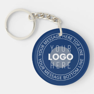 Ihr Logo und Ihr benutzerdefinierbarer Circle Text Schlüsselanhänger