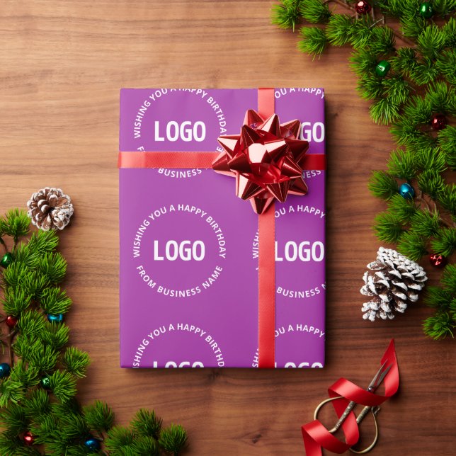 Ihr Logo und Ihr benutzerdefinierter Text | Herzli Geschenkpapier (Feiertagsgeschenk)