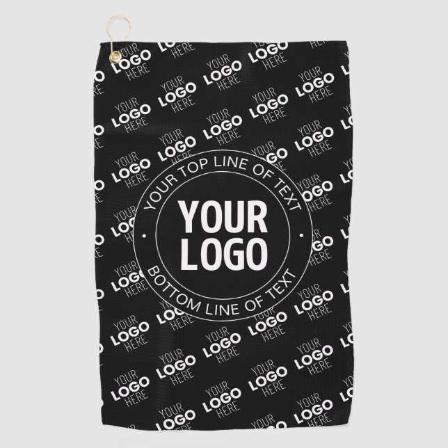 Ihr Logo und Ihr benutzerdefinierter Text mit Logo Golfhandtuch (Vorderseite)