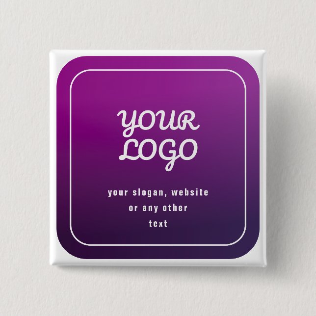 Ihr Logo und Ihr stylisches Licht bis dunkel Lila  Button (Vorderseite)