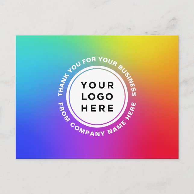 Ihr Logo und Ihr Text-Regenbogen Personalisiert Vi Postkarte (Vorderseite)