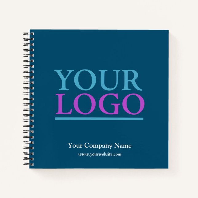Ihr Logo und Ihre Website, Ocean Blue Werbung Notizbuch (Vorderseite)