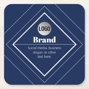 Ihr Logo und modernes anpassbares Design Marineb Rechteckiger Pappuntersetzer