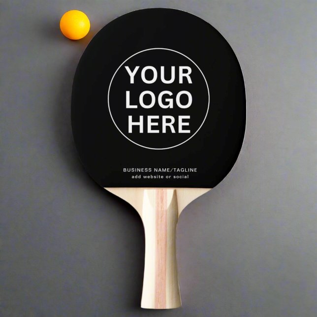 Ihr Logo und Text hier l Schwarz/Weiß Tischtennis Schläger (Von Creator hochgeladen)