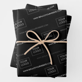 Ihr Logo Website Business Company Packaging Black Geschenkpapier Set