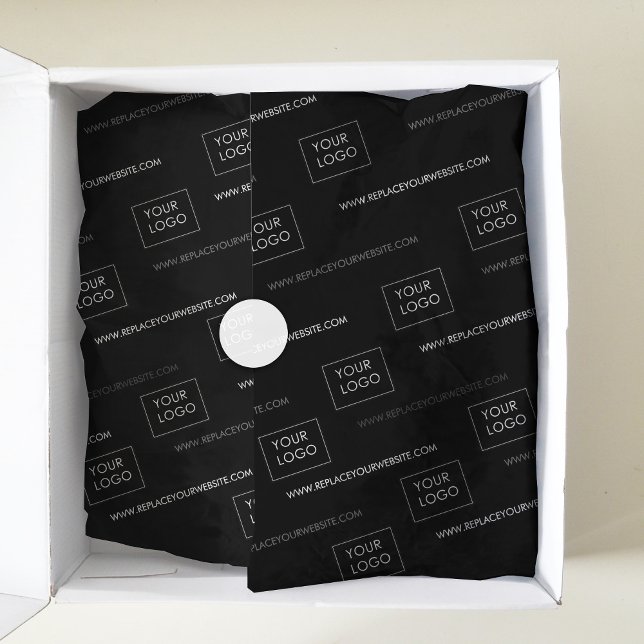 Ihr Logo Website Business Company Packaging Black Seidenpapier (Von Creator hochgeladen)