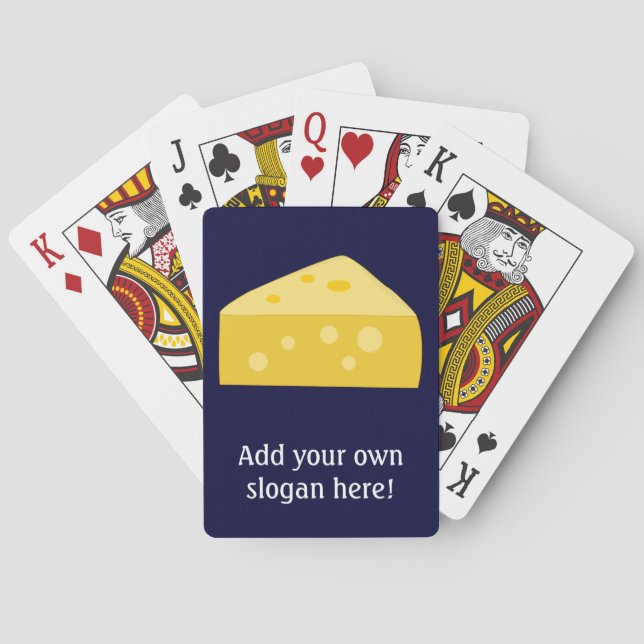 Ihr lustiger Käse-Slogan mit gelbem Rand Spielkarten (Rückseite)
