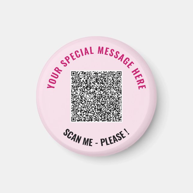 Ihr lustiger QR-Code und benutzerdefinierter Text- Magnet (Vorne)